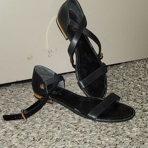 Ralph Lauren Black Strappy Ankle Sandals